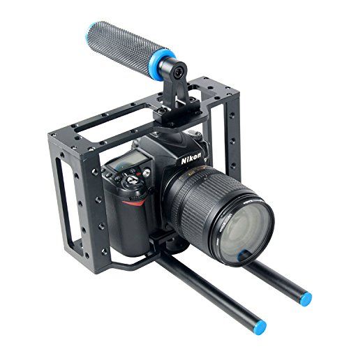  Koolehaoda Aluminium Alloy Camera Video Cage Kit with Top Handle Grip +Follow Focus+digital Matte Box for Nikon, Pentax, Canon,Olympus Dslr SLR