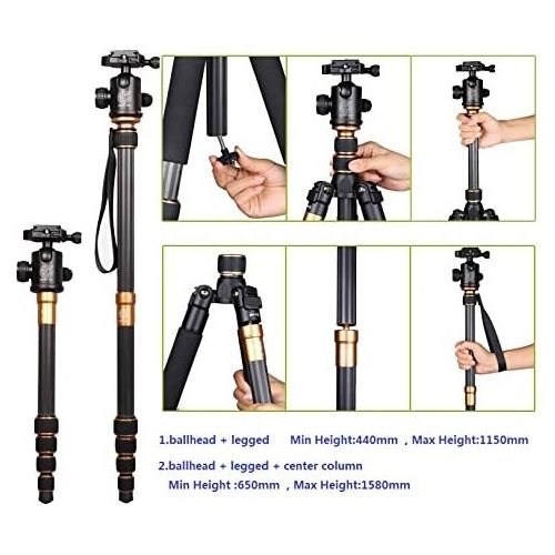  Koolehaoda Professional 64” Tripod Monopod & Ball Head Carry Bag Max Load:20kg,max D: 28mm