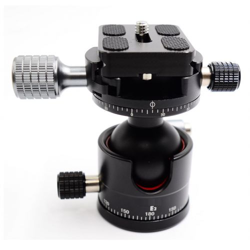  Koolehaoda koolehaoda E2 Tripod Ball Head double Panoramic Head with Quick Release Plate For Camera Tripod, Net weight only 280G,Maximum load: 12KG (CNC process, double Panoramic Head E2+H2)