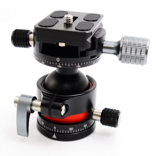  Koolehaoda koolehaoda E2 Tripod Ball Head double Panoramic Head with Quick Release Plate For Camera Tripod, Net weight only 280G,Maximum load: 12KG (CNC process, double Panoramic Head E2+H2)