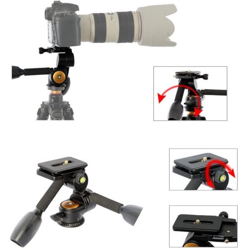  Koolehaoda 360°single Handle Hydraulic Damping Three-dimensional Ball Head with Quick Release Plate for Tripod Monopod