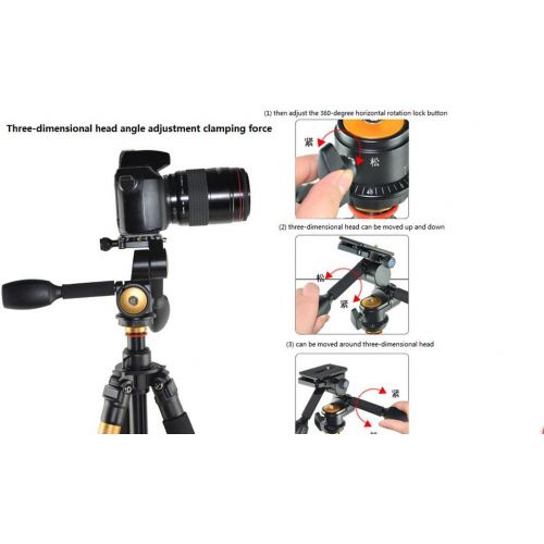  Koolehaoda 360°single Handle Hydraulic Damping Three-dimensional Ball Head with Quick Release Plate for Tripod Monopod