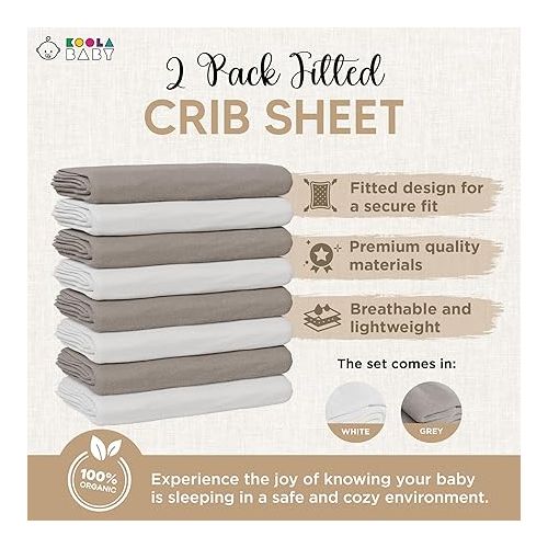  Pack and Play Sheets Fitted - Portable Mini Crib Mattress Sheet for Boys & Girls - Soft Jersey Cotton Playard Sheets - Play Yard Mattress Cover - Fits Most Pack n Play - Safe & Snug for Baby (2 Pack)