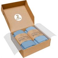 Bassinet Fitted Sheets - Compatible with Chicco LullaGo Nest Portable Bassinet, Close to You 3-in-1 & Next2Me Bedside Bassinet | 100% Organic Muslin Cotton -Light Blue + Dark Blue | 32x19 (2 Pack)