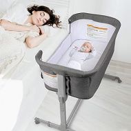 KoolerThings 3 in 1 Baby Bassinet, Bedside Sleeper, & Playpen, Easy Folding Portable Crib (Grey)- KoolaBaby