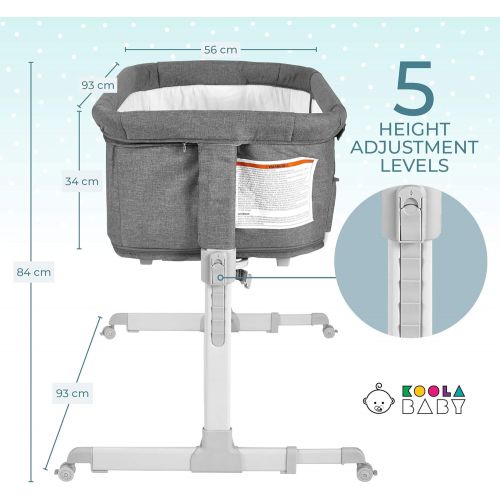  KoolerThings 3 in 1 Baby Bassinet, Bedside Sleeper, & Playpen, Easy Folding Portable Crib (Grey)- KoolaBaby