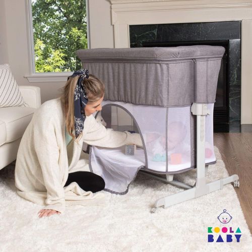  KoolerThings 3 in 1 Baby Bassinet, Bedside Sleeper, & Playpen, Easy Folding Portable Crib (Grey)- KoolaBaby