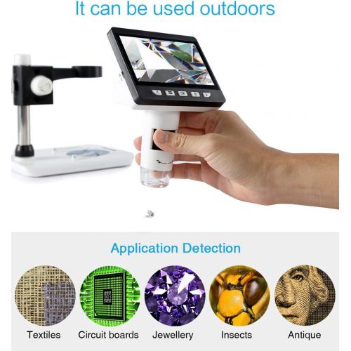  [아마존 핫딜] [아마존핫딜]Koolertron 4.3 inch LCD Digital USB Microscope 1080P 50X-1000X Magnification Zoom Handheld Endoscope Inspection Camera Video Recorder,8 LED Adjustable Light,Rechargeable Lithium Ba