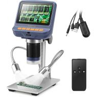 Koolertron 4.3 inch 1080P LCD Digital USB Microscope with 10X-220X Magnification Zoom,8 LED Adjustable Light,Camera Video Recorder for Phone Repair Soldering Tool Jewelry Appraisal