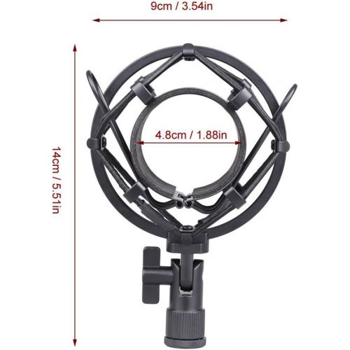  Koolertron Universal 50MM Microphone Shock Mount for 48MM-54mm Diameter Condenser Mic (Black)