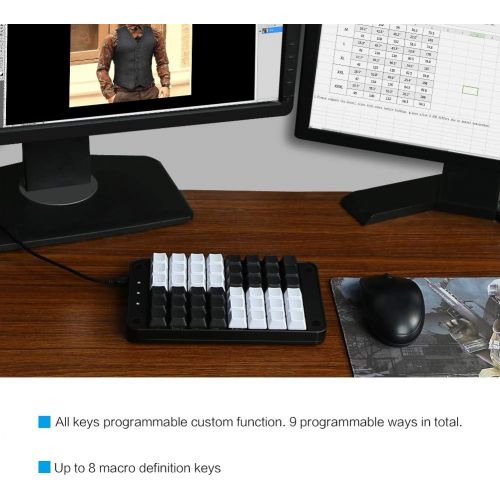  [아마존베스트]Koolertron Single-Handed Programmable Mechanical Keyboard with OEM Gateron Red Switch,All 48 Programmable Keys Tools Keypad,8 Macro Keys, PBT Keycaps.[SMKD72-A]