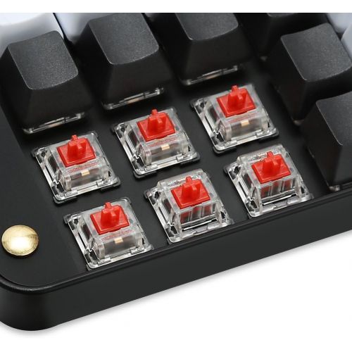  [아마존베스트]Koolertron Single-Handed Programmable Mechanical Keyboard with OEM Gateron Red Switch,All 48 Programmable Keys Tools Keypad,8 Macro Keys, PBT Keycaps.[SMKD72-A]