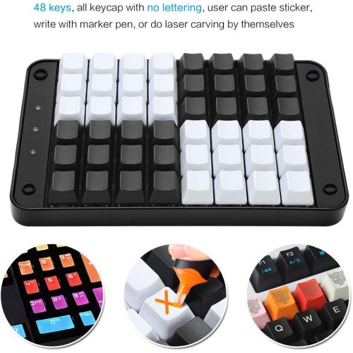  [아마존베스트]Koolertron Single-Handed Programmable Mechanical Keyboard with OEM Gateron Red Switch,All 48 Programmable Keys Tools Keypad,8 Macro Keys, PBT Keycaps.[SMKD72-A]