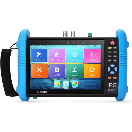  [아마존베스트]Koolertron Upgraded 7 inch IPS Touch Screen H.265 4K IPC-9800 Plus IP Camera Tester CCTV CVBS Analog Tester Built in WiFi with POE/WIFI/8G TF Card/HDMI Output/RJ45 TDR/Dual Window