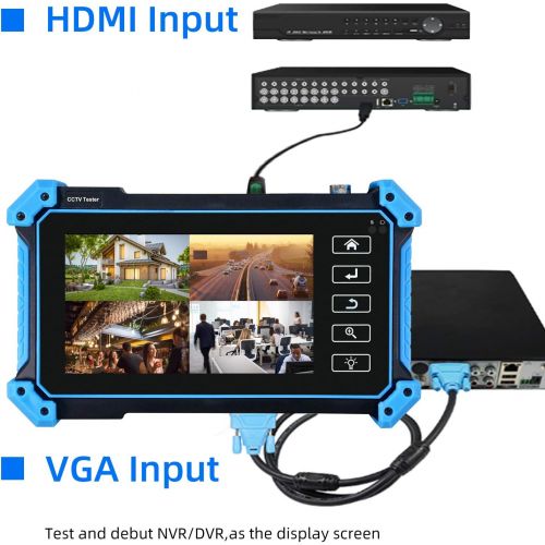  [아마존베스트]IP Camera Tester CCTV Tester, Koolertron 5 Inch IPS Touch Screen H.265 4K CVBS CVI TVI AHD Analog Camera RJ45 Cable TDR Tester with PoE/Rapid ONVIF/IP Discovery/4K HDMI in/VGA in B