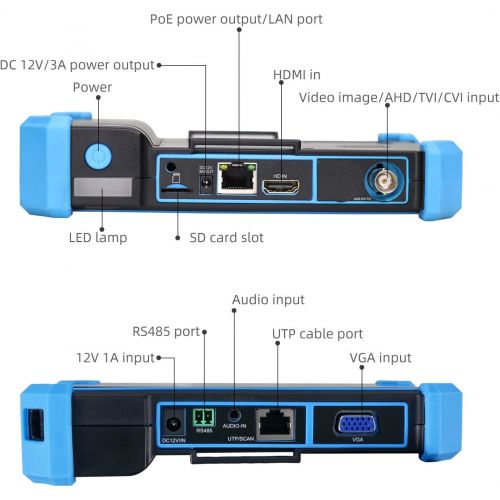  [아마존베스트]IP Camera Tester CCTV Tester, Koolertron 5 Inch IPS Touch Screen H.265 4K CVBS CVI TVI AHD Analog Camera RJ45 Cable TDR Tester with PoE/Rapid ONVIF/IP Discovery/4K HDMI in/VGA in B