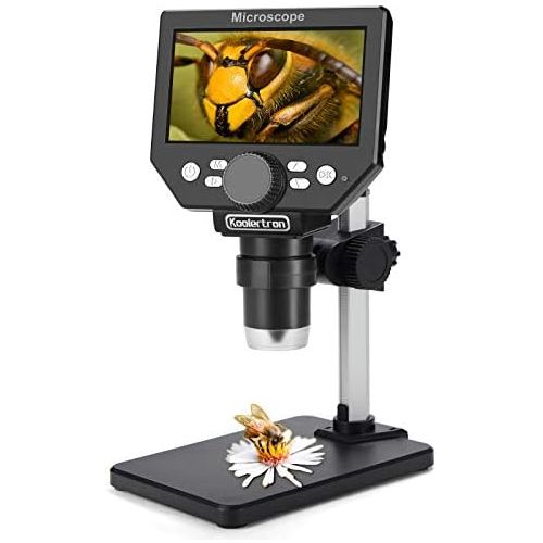  [아마존베스트]Koolertron LCD Digital USB Microscope, 4.3 Inch 1080P 8 Megapixel 1000X HD Magnification Zoom Wireless Microscope Camera with 8 LED Lights, 2600 mAh Battery.