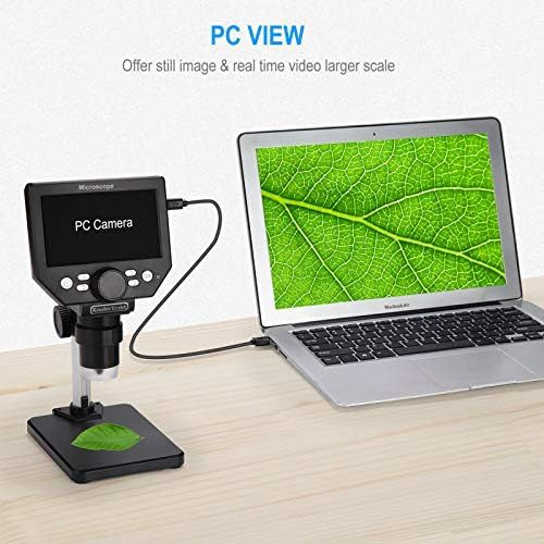  [아마존베스트]Koolertron LCD Digital USB Microscope, 4.3 Inch 1080P 8 Megapixel 1000X HD Magnification Zoom Wireless Microscope Camera with 8 LED Lights, 2600 mAh Battery.