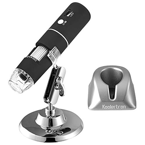  [아마존베스트]Koolertron WiFi Digital Microscope, 1080P HD 2MP Microscope 1000X Magnification Zoom Mini Camera Endoscope with 8 LEDs for iPhone, iPad, Android Phone, Windows, Mac