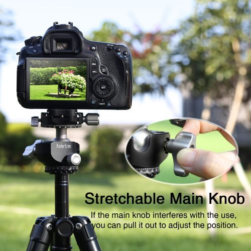  Koolertron Tripod Ballhead Upgraded Version Quick Release Replaces, Aluminum Alloy Construction,10KG22lbs Payload, Easy Panoramic Shooting, Easy Switch Between VerticalHorizontal