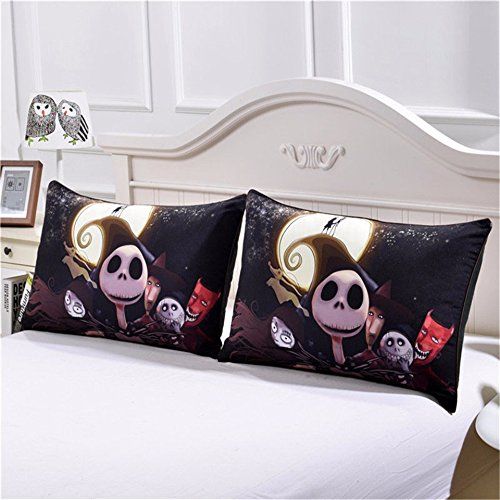  Koongso 3D Funny Cartoon Pattern Print Bedding Sets,Scarecrow Style Nightmare Before Christmas Duvet Cover with Pillowcase Gift 3D Terrorist Design