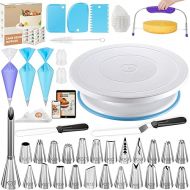 Kootek 96PCs Cake Decorating Supplies Kits with Ebook, Cake Turntable, 30+2 Piping Bags, 30 Disposable Cupcake Liners, 24 Icing Piping Tips, 3 Icing Scrapers, 2 Spatulas, Cake Leveler for Baking