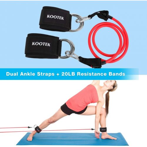  [아마존핫딜][아마존 핫딜] Kootek 10 Pieces Resistance Loop Bands Set - Workout Bands for Leg and Butt Training High Elasticity Exercise Band with Door Anchor 2 Core Sliders Legs Ankle Straps Guide Book for