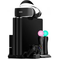 [아마존베스트]Kootek Charging Stand with Cooling Fan for Playstation VR Move Motion Controllers, Fit for PS4 Slim/PRO/Regular PS4 Console with DualShock 4 Wireless Controller EXT Port Charger (C