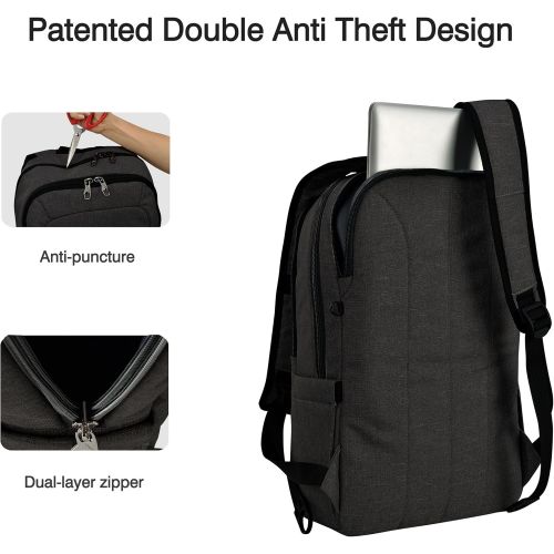  [아마존 핫딜]  [아마존핫딜]Kopack 17 Inch Laptop Backpack Water Resistant/USB Charing/Anti-Theft Shockproof Slim Travel Computer Back Pack for College Business Grey Black