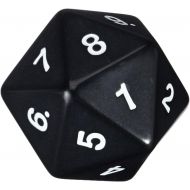 Koplow Games 55mm Jumbo D20 Opaque Black with White Numbers