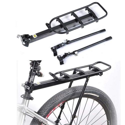  Kopr Rear Bike Rear Bike Rack Bicycle Cargo Rack Quick Release Adjustable Alloy Bicycle Carrier 110 Lb Capacity Easy to Install Black Bike Rack