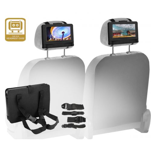 Koramzi koramzi portable 9 dual screen dual dvd player with rechargeable battery  usb &sd card reader  remote control  car adapter  ir transmitter ready  headrest mounting kit (black)