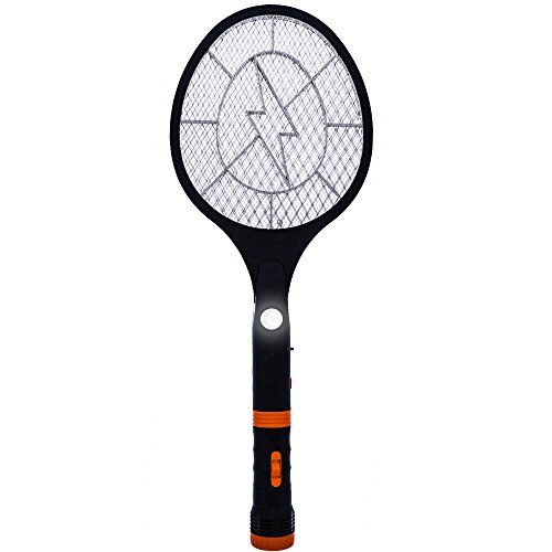  Koramzi F-12 Electric Mosquito Swatter/Bug Zapper with Rechargeable Battery, and Removable Flash Light and Handle Light