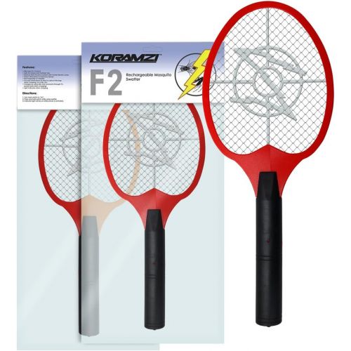  Koramzi Bug Zapper Racket Fly Swatter Mosquito Killer, Zap Mosquito Best for Indoor and Outdoor Pest Control F2 (Red)