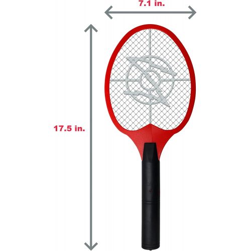  Koramzi Bug Zapper Racket Fly Swatter Mosquito Killer, Zap Mosquito Best for Indoor and Outdoor Pest Control F2 (Red)