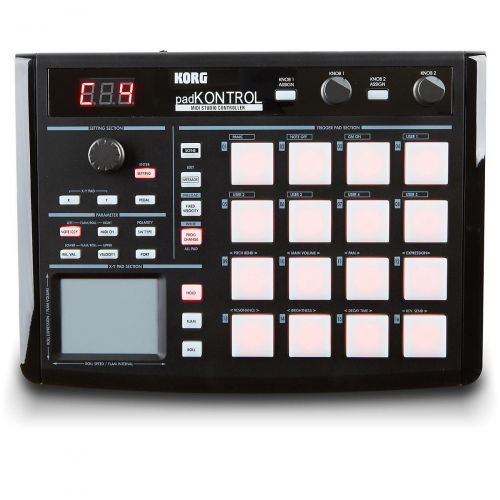  Korg},description:The Korg padKONTROL has proven itself in studios as an innovative and popular MIDI controller. The solid, responsive pad feels great to the touch and inspires con