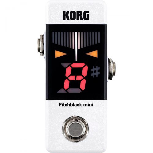  Korg},description:Small in size, this limited-edition white Korg Pitchblack boasts a large easy to read LED meter with a light-emitting surface for excellent visibility in any sett