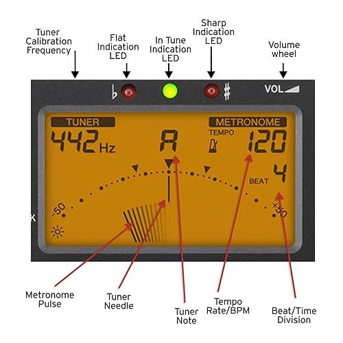  Korg TM60BK Tuner Metronome, Black