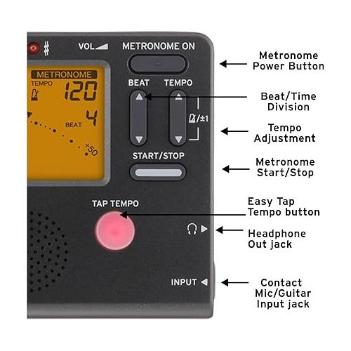  Korg TM60BK Tuner Metronome, Black