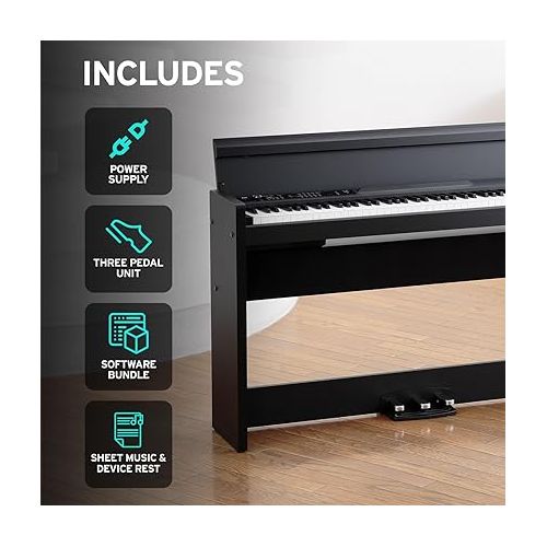  KORG, LP-380U Digital Home Piano with 88-Key Fully Weighted Keyboard, Built-in Speakers, Furniture Stand, and 3-Pedal Unit (LP-380-BK-U)