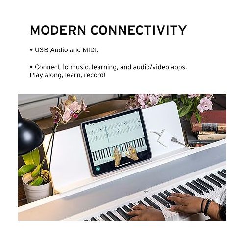  KORG B2 Portable Digital Piano with 88-Key Full Size Weighted Keyboard, Built-in Speakers, Music Stand, Sustain Pedal, and Power Supply (B2WH)