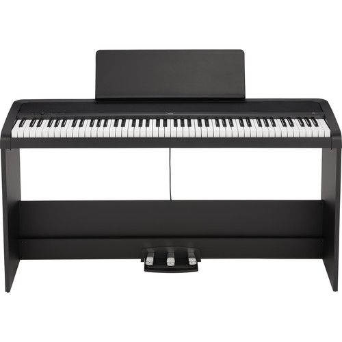  Korg B2SPBK 88-Key Digital Piano with Stand and Three-Pedal System (Black)