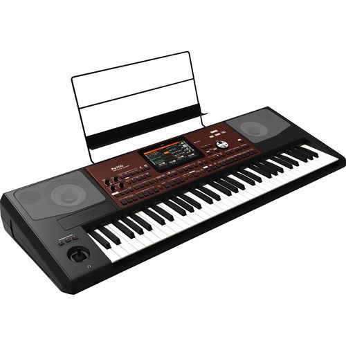  Korg Pa700 61-Key Professional Arranger with Touchscreen and Speakers (Black / Dark Red)