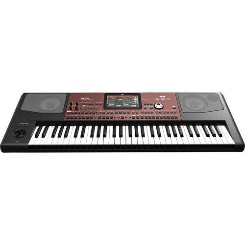  Korg Pa700 61-Key Professional Arranger with Touchscreen and Speakers (Black / Dark Red)