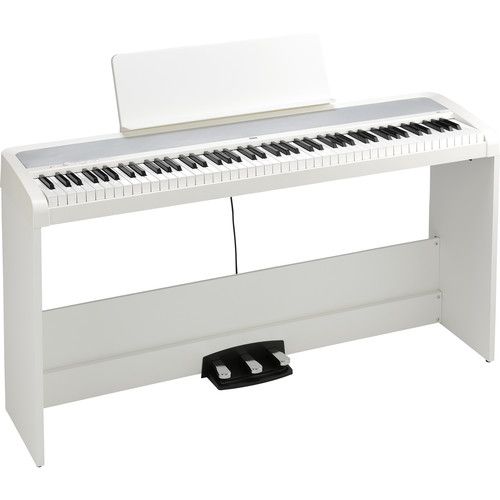  Korg B2SPWH 88-Key Digital Piano with Stand and Three-Pedal System (White)