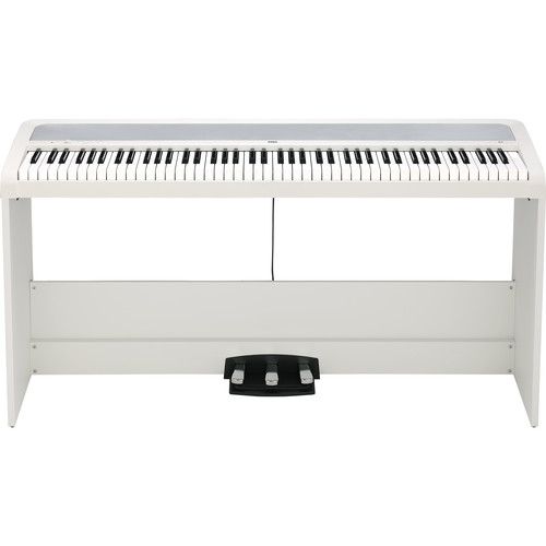  Korg B2SPWH 88-Key Digital Piano with Stand and Three-Pedal System (White)