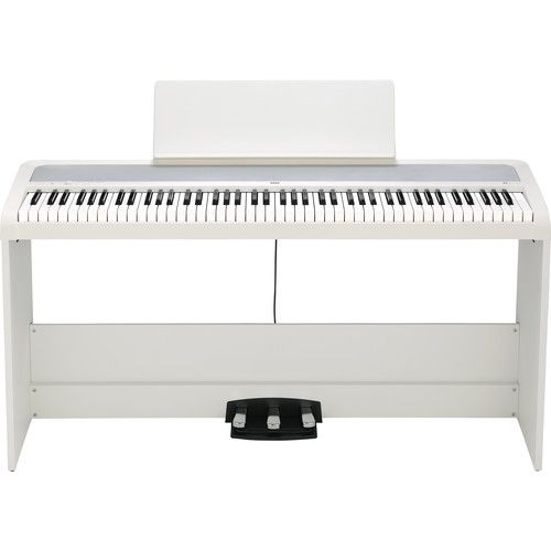  Korg B2SPWH 88-Key Digital Piano with Stand and Three-Pedal System (White)