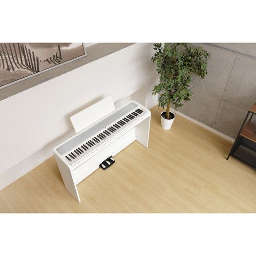  Korg B2SPWH 88-Key Digital Piano with Stand and Three-Pedal System (White)