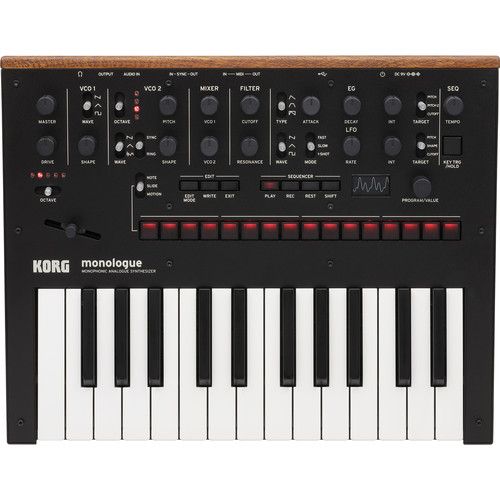  Korg Monologue Monophonic Analog Synthesizer (Black)