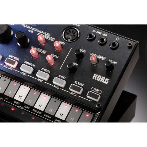  Korg Volca Nubass Vacuum Tube Synthesizer with 16-Step Sequencer